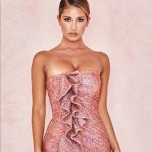 NWT House Of CB Grace Rose Gold Sequin Dress